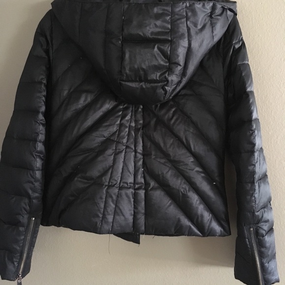 Black Puffer Coat BEBE Small - Picture 4 of 4